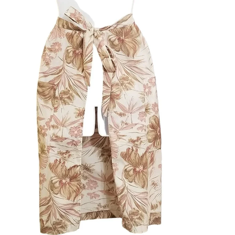 Vintage‎ Handmade Floral Half Apron Pockets Cottagecore Garden Farm Chore